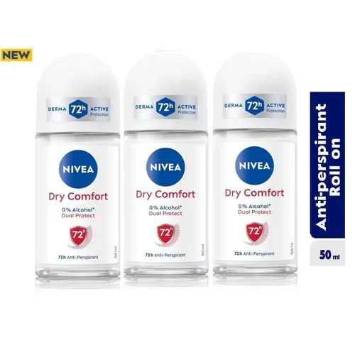 NIVEA Women Dry Comfort Roll-on, 72h- 50ml (Pack Of 3)
